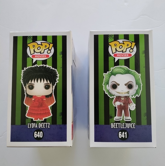Beetlejuice #641 and Lydia Deetz #640 wedding Set Funko Pop Hot Topic Exclusives - Picture 3 of 9